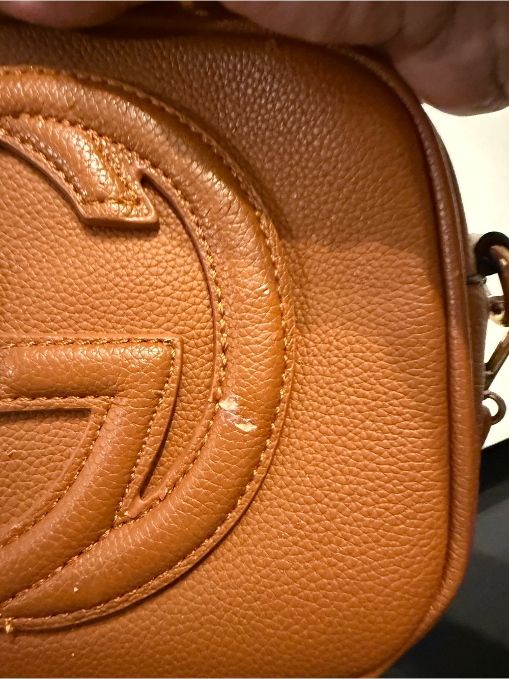 Gucci Brown Pebbled Leather Crossbody Camera Bag - Picture 4 of 7